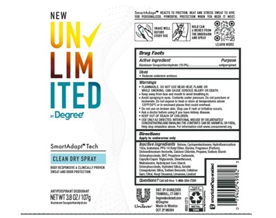 Unlimited Degree Clean Dry Spray Ap Deo (Unlimited By Degree Clean Dry Spray Antiperspirant Deodorant)